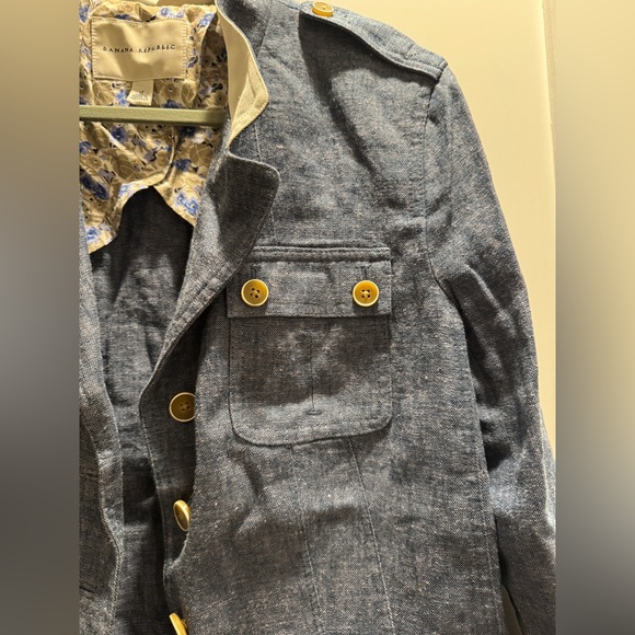 Banana Republic Linen Denim Blazer Jacket - Picture 7 of 10